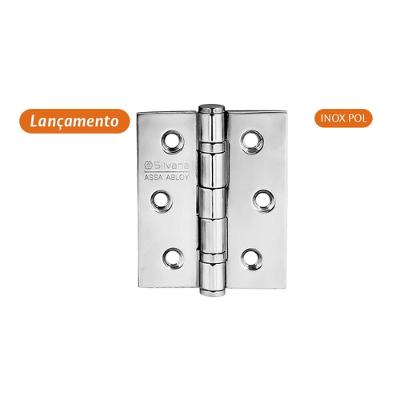 Dobradiça 3x2 1-2 Conjunto com 3 Peças Inox Escovado 882 para Portas Silvana