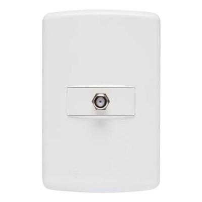 Conjunto Tomada Cabo Coaxial com Placa 4x2 Duale Up para TV a Cabo Iriel