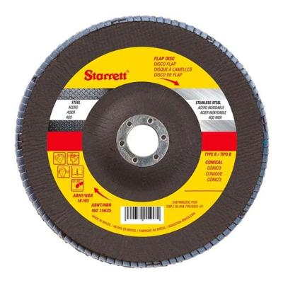 Disco Flap Reto Grão 80 7 Zircônio Alta Remoção Acabamento Starrett 180MM