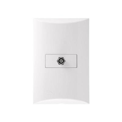 Conjunto Placa 4x2 Tomada Cabo Coaxial Brava Distribuição Iriel