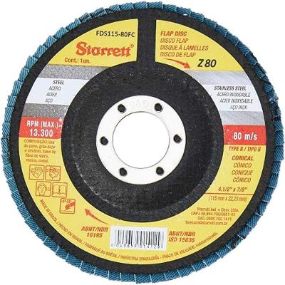 Disco Flap FDS115-80FC Desbaste e Acabamento Zircônio Starrett 4.1-2
