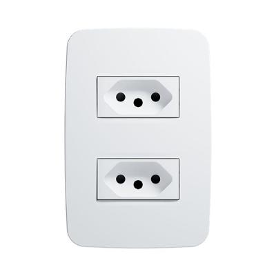 Conjunto com Placa e 2 Tomadas 10A 4x2 Origen Completo para Sistemas de Distribuicao Abb Eletricacao