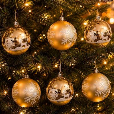 Bolas para Árvore de Natal Bolas de Natal Decorativas Dourado Plástico Kit 12