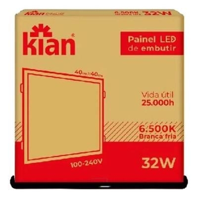 Painel LED Quadrado 32W 6500K Iluminação Fria Branco Kian 40CM