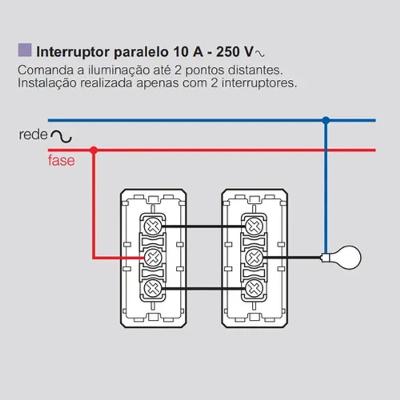 Módulo Interruptor Paralelo 1 Tecla Plus+ Branco Corrente 10 a Pial