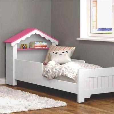 Mini Cama Infantil Casinha Princesa com Grade MDF Branco com Rosa Mais de Casa