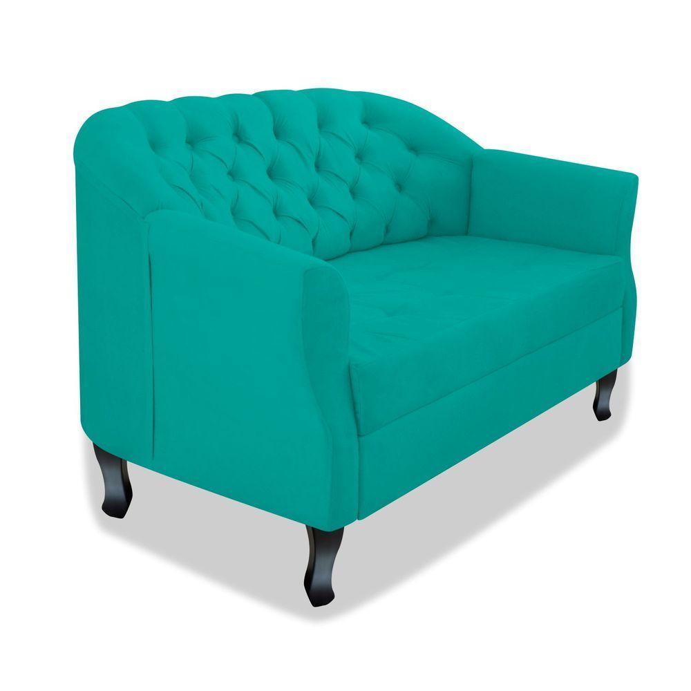 Namoradeira Julia A02 Suede - Amarena Móveis Cor Azul Turquesa - 1