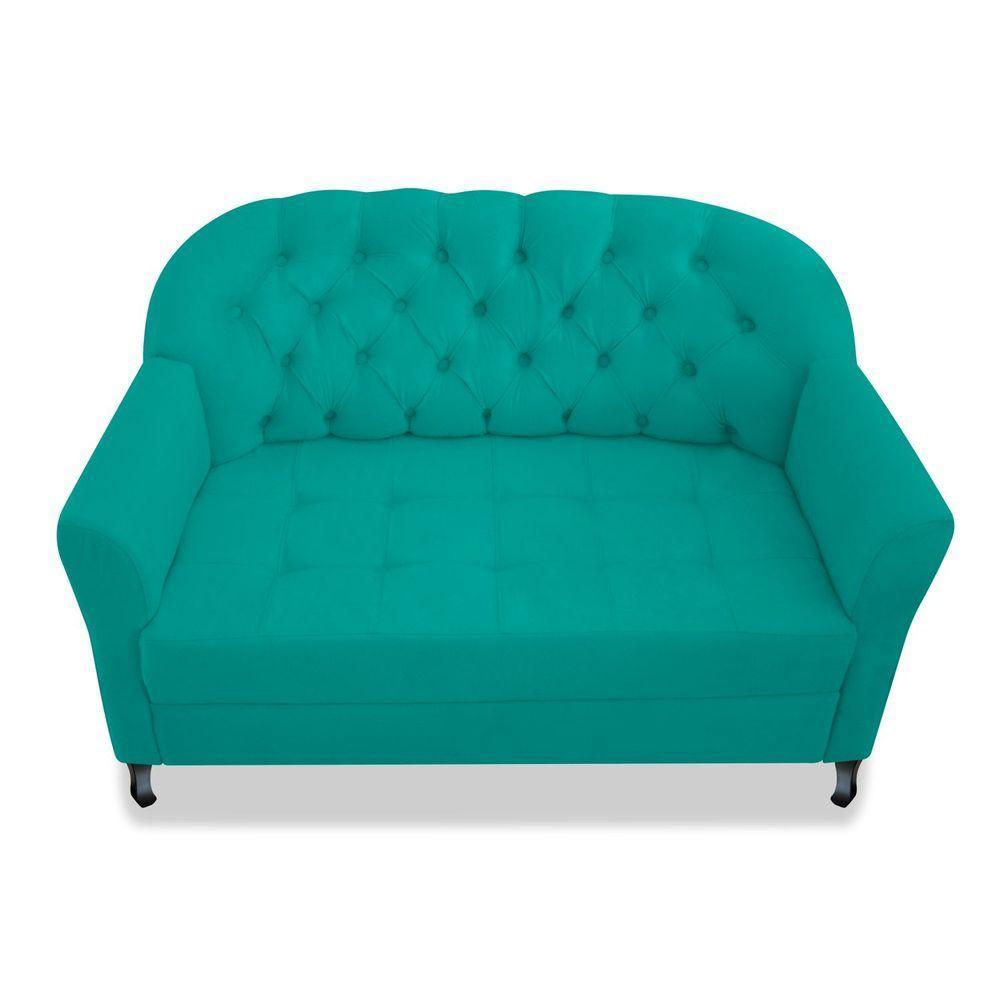 Namoradeira Julia A02 Suede - Amarena Móveis Cor Azul Turquesa - 2