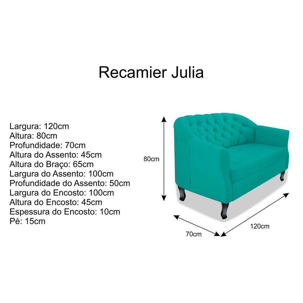 Namoradeira Julia A02 Suede - Amarena Móveis Cor Azul Turquesa - 3