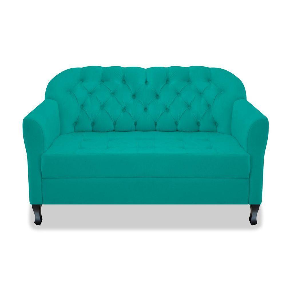 Namoradeira Julia A02 Suede - Amarena Móveis Cor Azul Turquesa - 4