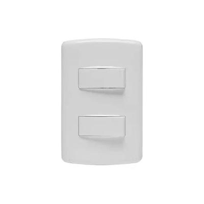Conjunto Interruptor Duale Up 2 Teclas Simples com Toque Suave Branco Iriel com Placa 4x2