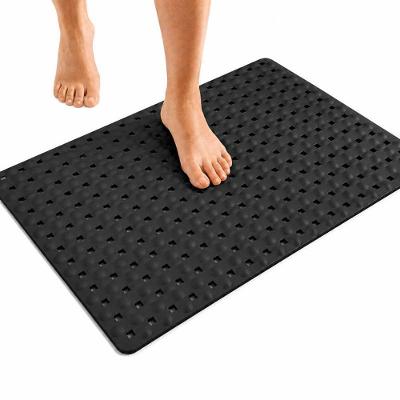 Kit 3 Tapetes de Banheiro TPE Antiderrapante com Ventosa Preto