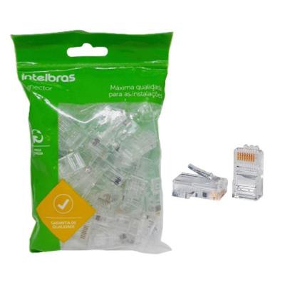 Conector RJ45 Macho Cat5e para Cabeamento Estruturado 50 Unidades Intelbras