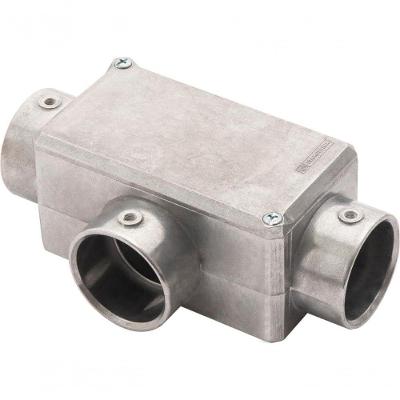 Condulete Fixo Tipo T Condulete Versátil 1.1-4 sem Rosca Cinza Tramontina Alumínio com Tampa