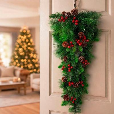 Guirlanda Natalina de Parede Guirlanda Natalina Ideal para Portas Ambientes Internos Verde 85CM