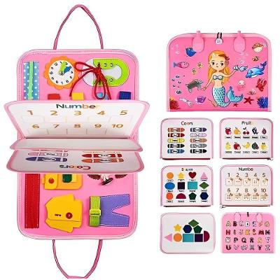 Brinquedo Educativo Infantil Maleta Pedagógica com Números Cores Formas Letras Tudo em Caixa