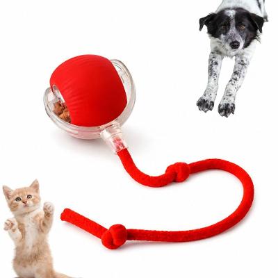 Brinquedo Interativo para Pet Bola Giratória Inteligente Usb Dispenser de Petisco Vermelho