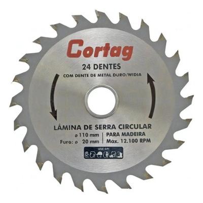 Serra Circular Widea 24 Dentes 110mm 4.3-8 Corte Madeira MDF Cortag