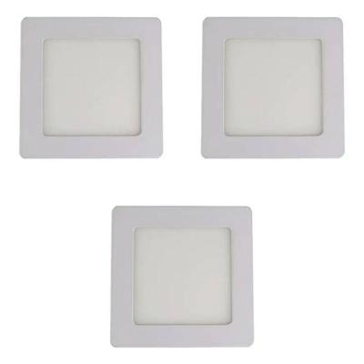 Kit 3 Painel LED Embutir 11,8cm 6W 6K Luz Branca Bivolt Branco Kian