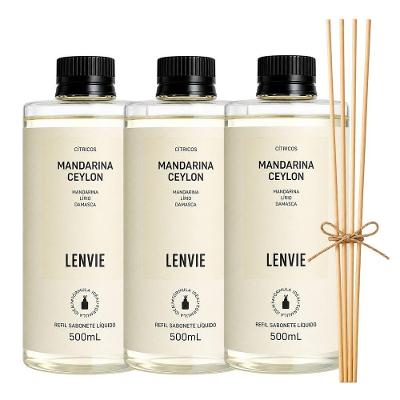 Refil Difusor de Perfume Mandarina Ceylon Aromatizante de Varetas Transparente L'envie 200ML