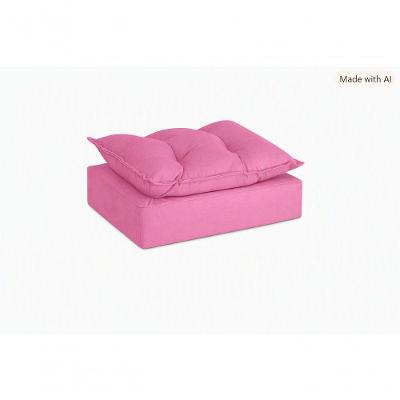 Puff Baixo Decorativa Glamour Opala Fibra Siliconada Espuma D-18 Suede Rosê SMF Decor