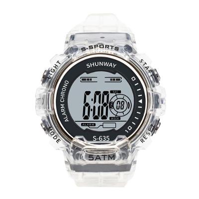 Relógio de Pulso S635-01-1 Redondo com Visor Transparente Branco Tudo em Caixa