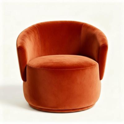 Poltrona Decorativa Orgânica Glamour Veludo Conforto Contemporâneo Terracota SMF Decor