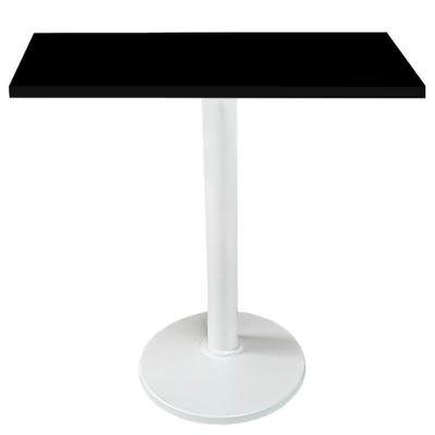Mesa de Jantar Mesa Zeta Ferro Branco PE25 2 Lugares Quadrada Tampo MDP Preto OR Design