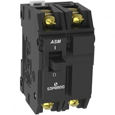 Disjuntor Nema Bipolar 25A com Proteção Contra Sobrecargas e Curto-Circuitos Inox Soprano 220V