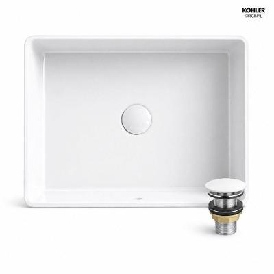 Cuba de Embutir Retangular Verticyl Porcelana Vitrificada Brilhoso Branca Kohler Brasil 33CM