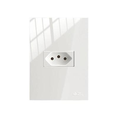 Tomada 2P+T Horizontal com Placa ON 10A 250VCA Mec Tronic
