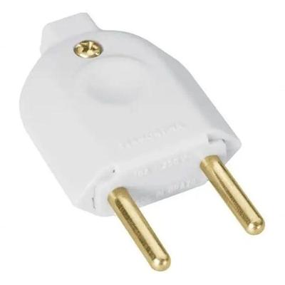 Plugue Macho 2 Polos 10A Branco com Design Compacto Tramontina 57402-002