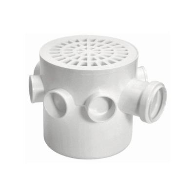 Plastubos Caixa Sifonada Redonda 150x150x50mm 7 Entradas para Uso em Cozinha Banheiro e Lavanderia