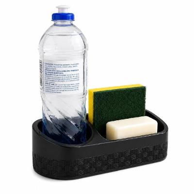 Organizador de Pia Porta Detergente Rattan Polipropileno Base Removivel Cozinha Preto Yeet