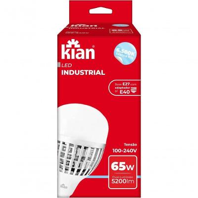 Lâmpada LED 65W Bivolt 6000 Lúmens 6500K Vida Útil 25000H Base E27 Kian