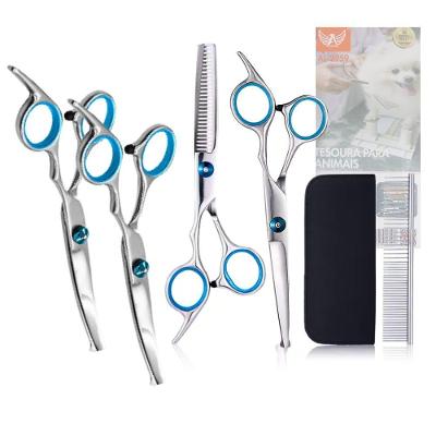 Kit Tosa Pet Altomex AL-2959 Profissional para Animais de Estimação Aço Inoxidável Inox 4 Tesouras