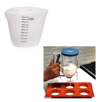 Kit para Massas Dosador e Copo de Medidas Precisao Cozinha Polipropileno Silicone Branco Prana