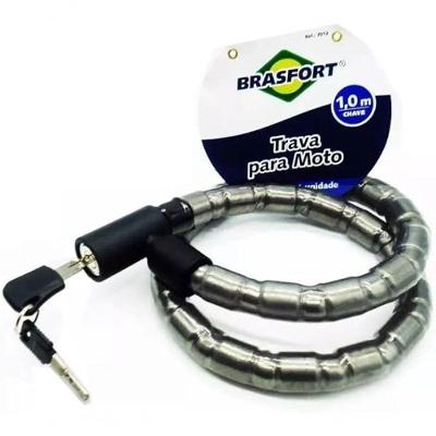 Trava para Moto com Chave 22MM X 1M Modelo 7012 Segurança Reforçada Brasfort