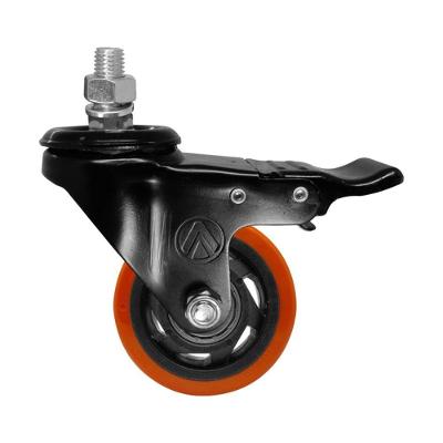 Rodízio Giratório com Freio Ajax 3 Pares PVC Laranja Bivolt