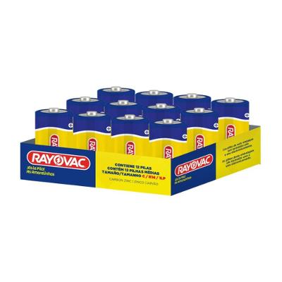 Rayovac Pilha Alcalina Tamanho C Media 12 Pecas Amarelinha para Controles Remotos Brinquedos
