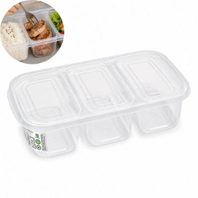 Pote Hermetico 3 Divisorias Marmita Fitness Organizador Frutas Dieta Micro-ondas Freezer Porta