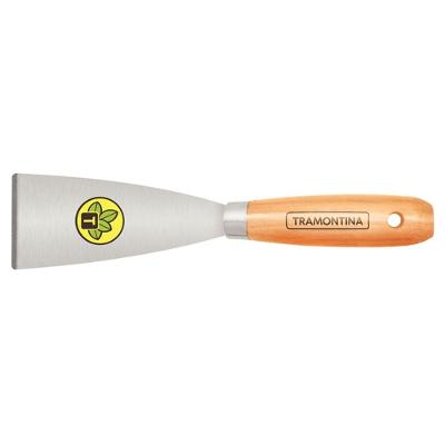 Espátula Rígida Aço Carbono Lâmina 6CM Cabo Madeira para Raspar Misturar Tramontina