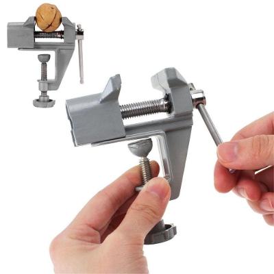 Morsa de Bancada Mini Torno Base Fixa Ajustável 35mm Liga de Alumínio Compacto Kangur
