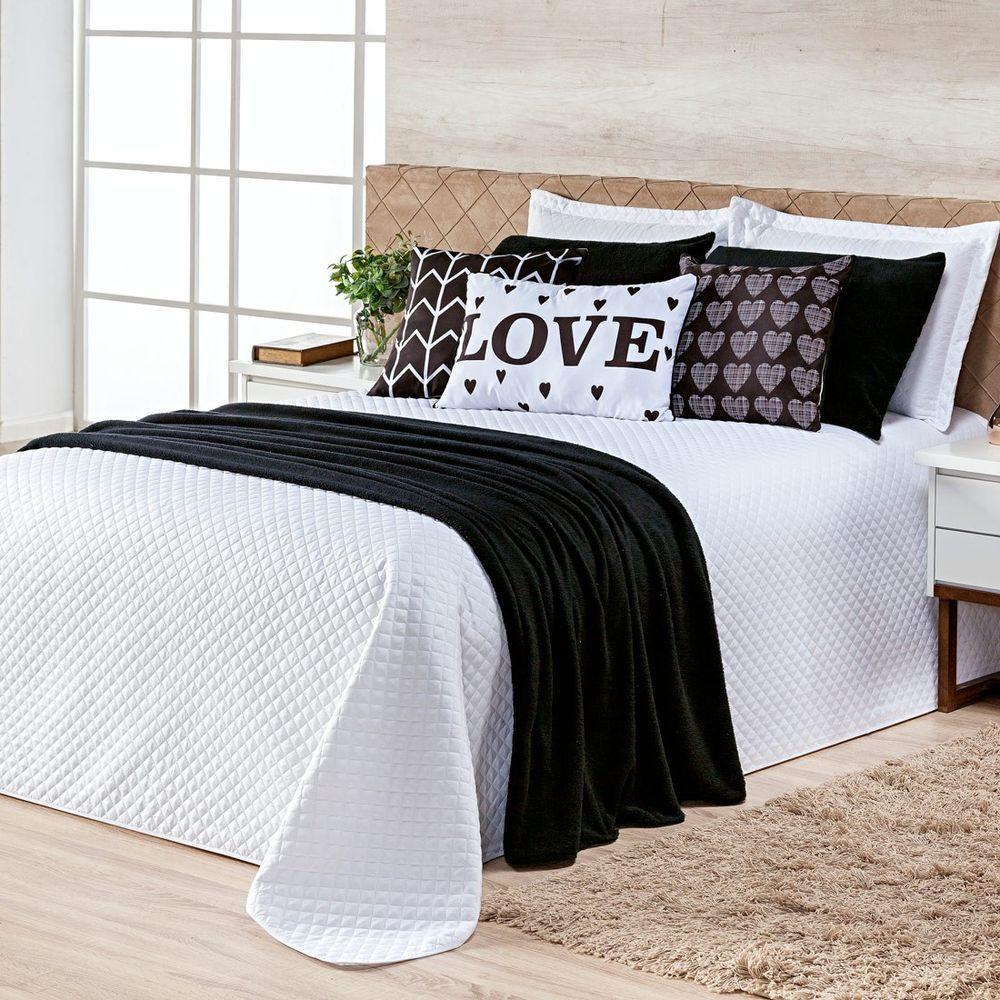 Cobre Leito Vitória Branco preto Almofadas - 3