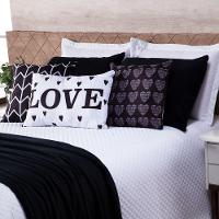 Cobre Leito Vitória Branco preto Almofadas - 16