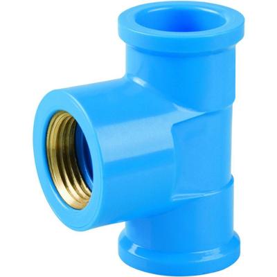 Tê Soldável Lateral para PVC 25mm X 3-4 Derivação Hidráulica Azul Plastubos