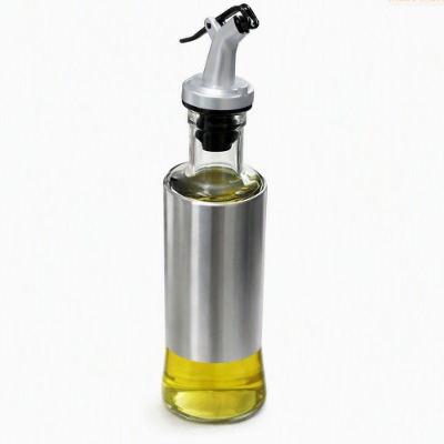 Dispenser de Temperos Líquidos Porta Azeite Vinagre Óleo Molhos Vidro Inox Bico Dosador Transparente