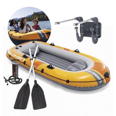Bote Inflável Challenger 3 Capacidade 3 Adultos 320kg PVC Suporte Motor 3hp Intex