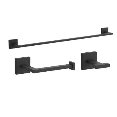 Kohler Brasil Square Kit Acessórios para Banheiro Papeleira Cabide Toalheiro Preto Fosco