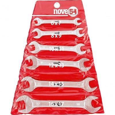 Jogo de Chaves Fixas 20029.0 6 Pecas 6 a 17mm Aco Carbono Cromado Fosco com Estojo Plastico